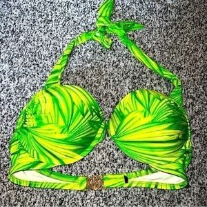 Victorias Secret Green Palm Bombshell Bikini Top 36B